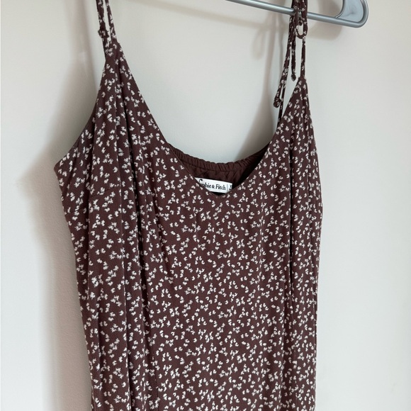 Abercrombie Brown Floral Midi Split Dress - Picture 4 of 5